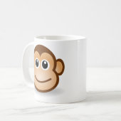 Niedlicher Cartoon-glückliches Affe-Gesicht Kaffeetasse (Vorderseite Links)