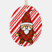 Niedlicher Cartoon Gnome Candy Cane Zeichnend Keramik Ornament (Rechts)