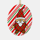 Niedlicher Cartoon Gnome Candy Cane Zeichnend Keramik Ornament (Rechts)
