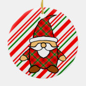 Niedlicher Cartoon Gnome Candy Cane Zeichnend Keramik Ornament (Hinten)