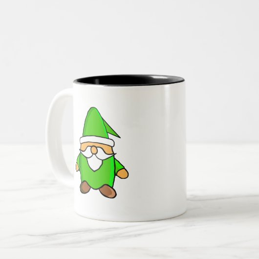 Niedlicher Cartoon Gnome Zwei-Tone-Kaffee-Tasse Zweifarbige Tasse (Vorderseite Links)