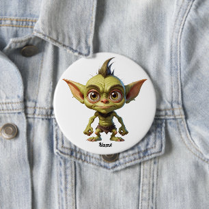 Niedlicher Cartoon Goblin mit Pointy Ohren Button