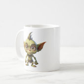 Niedlicher Cartoon Goblin mit Pointy Ohren Kaffeetasse (Vorderseite Links)