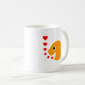 Niedlicher Cartoon Goldfish Glück in der Liebe Blo Kaffeetasse (VorderseiteRechts)