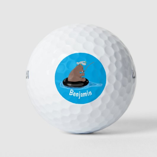 Niedlicher Cartoon Golfball (Vorderseite)