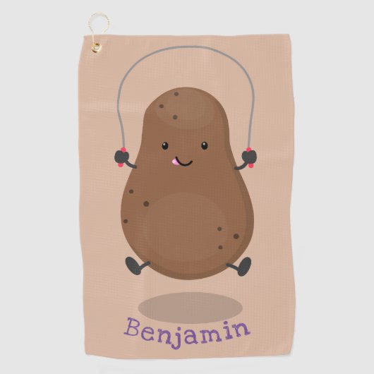 Niedlicher Cartoon Golfhandtuch (Vorderseite)