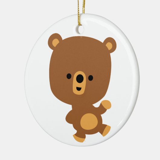 Niedlicher Cartoon "Good Vibe" Bärendekoration Keramikornament (Links)