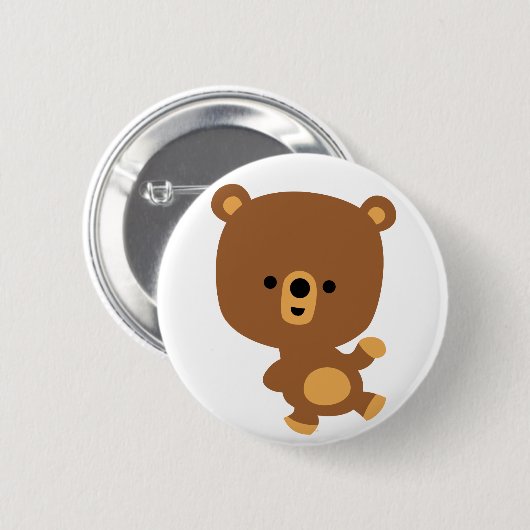 Niedlicher Cartoon 'Good Vibe' Bärenknopf Abzeiche Button (Vorne & Hinten)