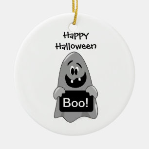 Niedlicher Cartoon-Goofy Geist-Halloween-Entwurf Keramikornament