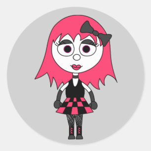 Niedlicher Cartoon Goth Girl Stickers