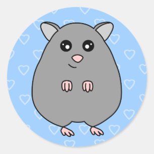Niedlicher Cartoon Grau Hamster Stickers