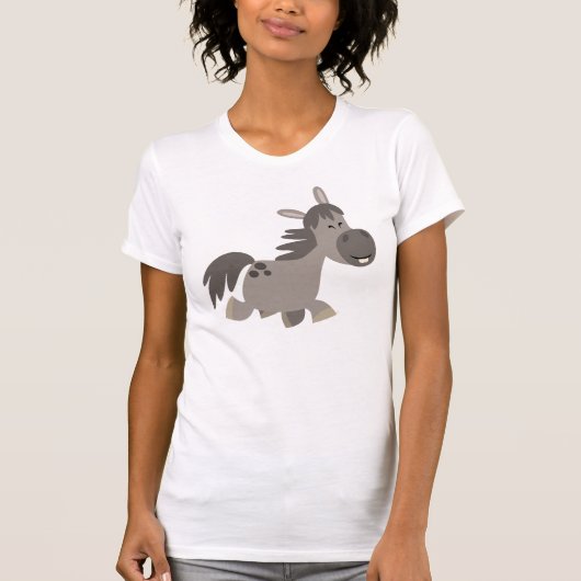 Niedlicher Cartoon Grau Pony T - Shirt (Vorderseite)