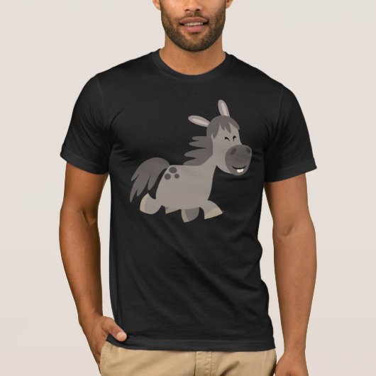 Niedlicher Cartoon Grau Pony T - Shirt (Vorderseite)