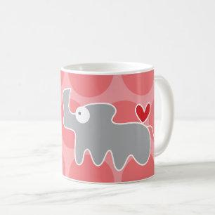 Niedlicher Cartoon graues Nashorn & lustige Punkte Kaffeetasse