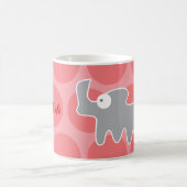 Niedlicher Cartoon Gray Rhinoceros & Fun Dots Kind Kaffeetasse (Mittel)