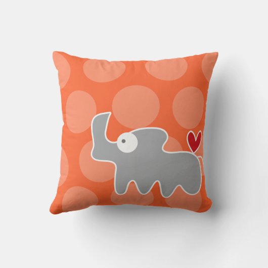 Niedlicher Cartoon Gray Rhinoceros Liebe Spaß Dots Kissen (Rückseite)