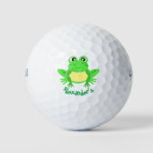 Niedlicher Cartoon Green Kawaii Frog Golfball (Vorderseite)