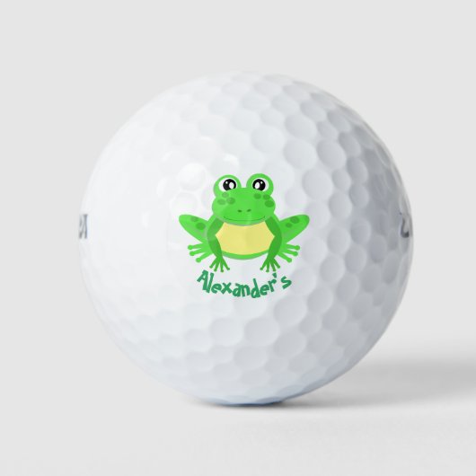 Niedlicher Cartoon Green Kawaii Frog Golfball (Vorderseite)