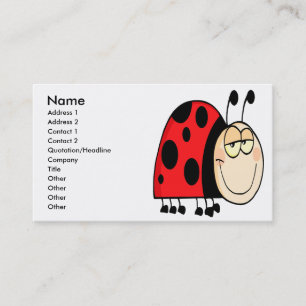 niedlicher Cartoon grinsend kleiner Ladybug Visitenkarte
