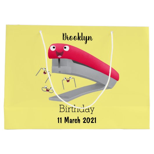 Niedlicher Cartoon Große Geschenktüte (Rückseite)