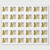 Niedlicher Cartoon Groundhog mit Groundhog Tag Geschenkpapier (Flach)