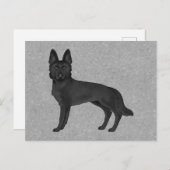 Niedlicher Cartoon GSD Dog Gray Postkarte (Vorne/Hinten)