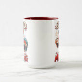 Niedlicher Cartoon-Hahn mit Tasse | (Zentrum)