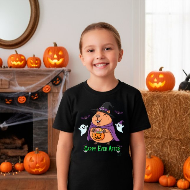 Niedlicher Cartoon Halloween Capybara "Cappy Ever  T-Shirt (Von Creator hochgeladen)