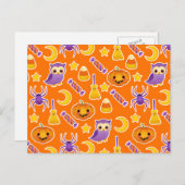 Niedlicher Cartoon Halloween-Design mit Pumpkins Postkarte (Vorne/Hinten)