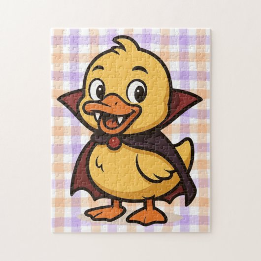 Niedlicher Cartoon Halloween Entenvampire Puzzle (Vertikal)