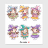 Niedlicher Cartoon Halloween Hexenheber Aufkleber (Blatt)