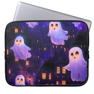 Niedlicher Cartoon Halloween Mitternachtsflieger Laptopschutzhülle