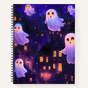 Niedlicher Cartoon Halloween Mitternachtsflieger Notizblock