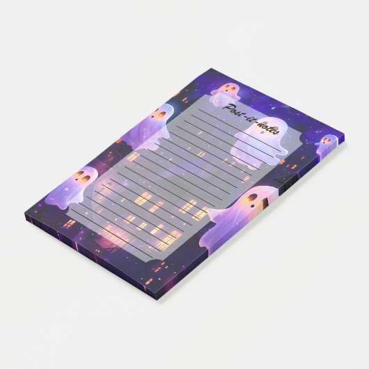 Niedlicher Cartoon Halloween Mitternachtsflieger Post-it Klebezettel (angewinkelt)