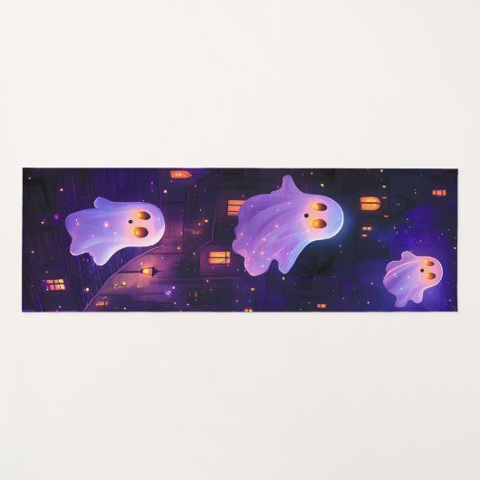Niedlicher Cartoon Halloween Mitternachtsflieger Yogamatte (Vorderseite (Horizontal))