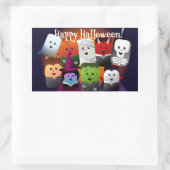 Niedlicher Cartoon Halloween-Monster Rechteckiger Aufkleber (Tasche)