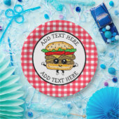 Niedlicher Cartoon Hamburger Barbecue oder Geburts Pappteller (Party)