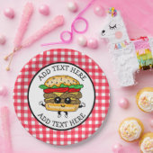 Niedlicher Cartoon Hamburger Barbecue oder Geburts Pappteller (Party)