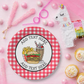 Niedlicher Cartoon Hamburger Barbecue oder Geburts Pappteller (Party)