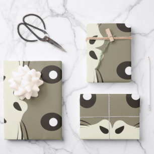 Niedlicher Cartoon Hamster mit einem farbigen Scha Geschenkpapier Set