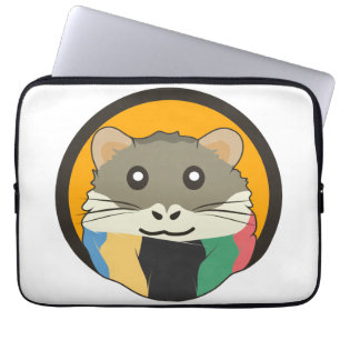 Niedlicher Cartoon Hamster mit einem farbigen Scha Laptopschutzhülle