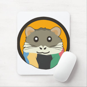 Niedlicher Cartoon Hamster mit einem farbigen Scha Mousepad