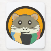 Niedlicher Cartoon Hamster mit einem farbigen Scha Mousepad (Vorne)