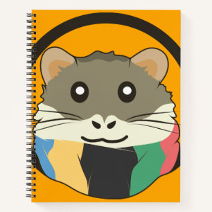 Niedlicher Cartoon Hamster mit einem farbigen Scha Notizblock