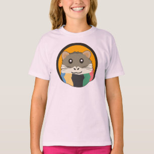 Niedlicher Cartoon Hamster mit einem farbigen Scha T-Shirt