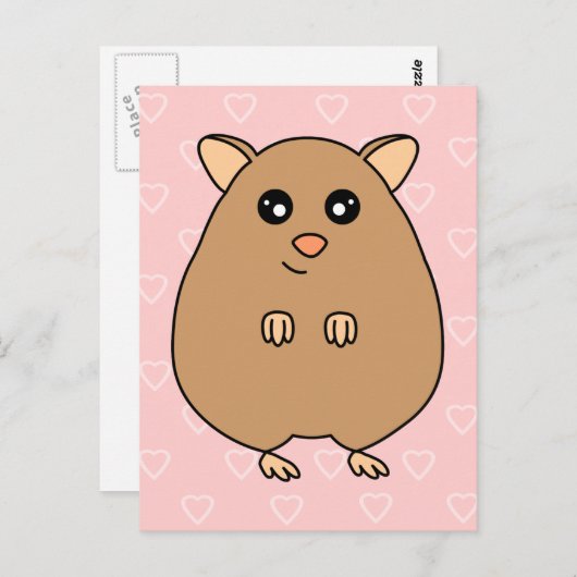 Niedlicher Cartoon Hamster Postkarte (Vorne/Hinten)
