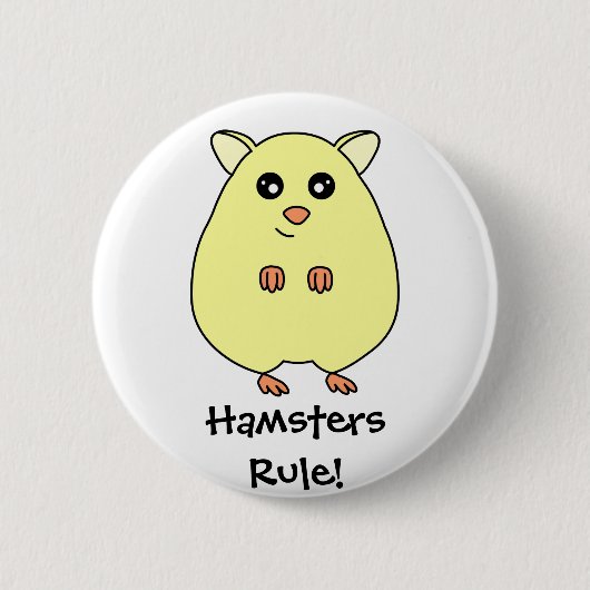 Niedlicher Cartoon-Hamster-Regel-Knopf Button (Vorderseite)