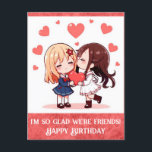 Niedlicher Cartoon Happy Birthday Friend Herzen Postkarte<br><div class="desc">Wünschen Sie einem Freund einen sehr glücklichen Geburtstag mit dieser niedlichen Cartoon Freundschaft Postkarte! Erstellen Sie auf Wunsch Ihre eigene,  benutzerdefinierte Nachricht auf der Karte.</div>
