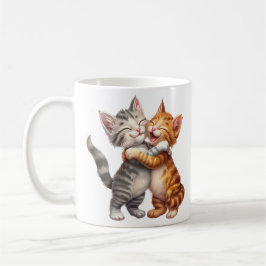 Niedlicher Cartoon Happy Cats Hug Kaffeetasse