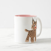 Niedlicher Cartoon Happy Lynx Tasse (VorderseiteRechts)